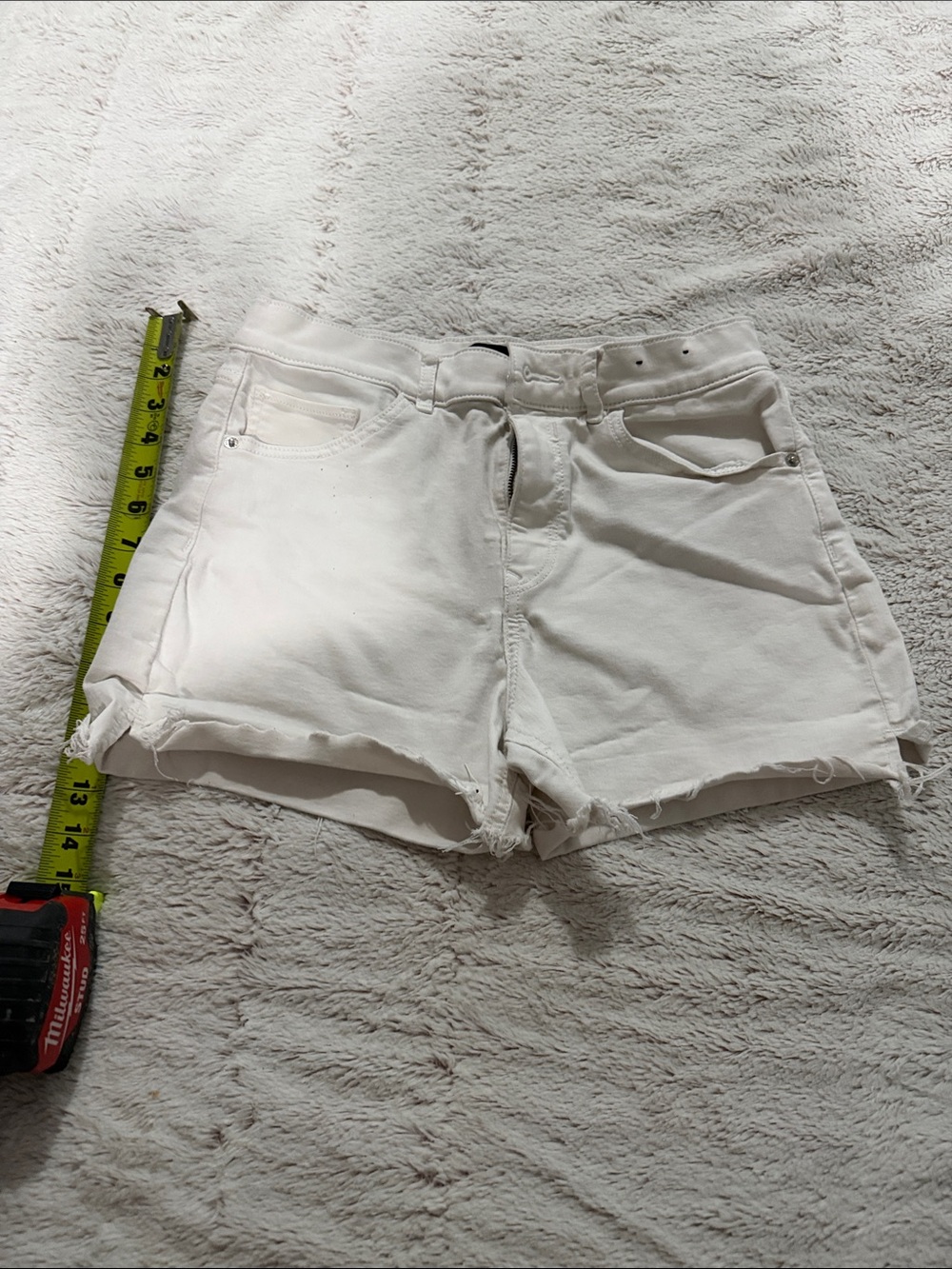 Express White Denim Cutoff Shorts